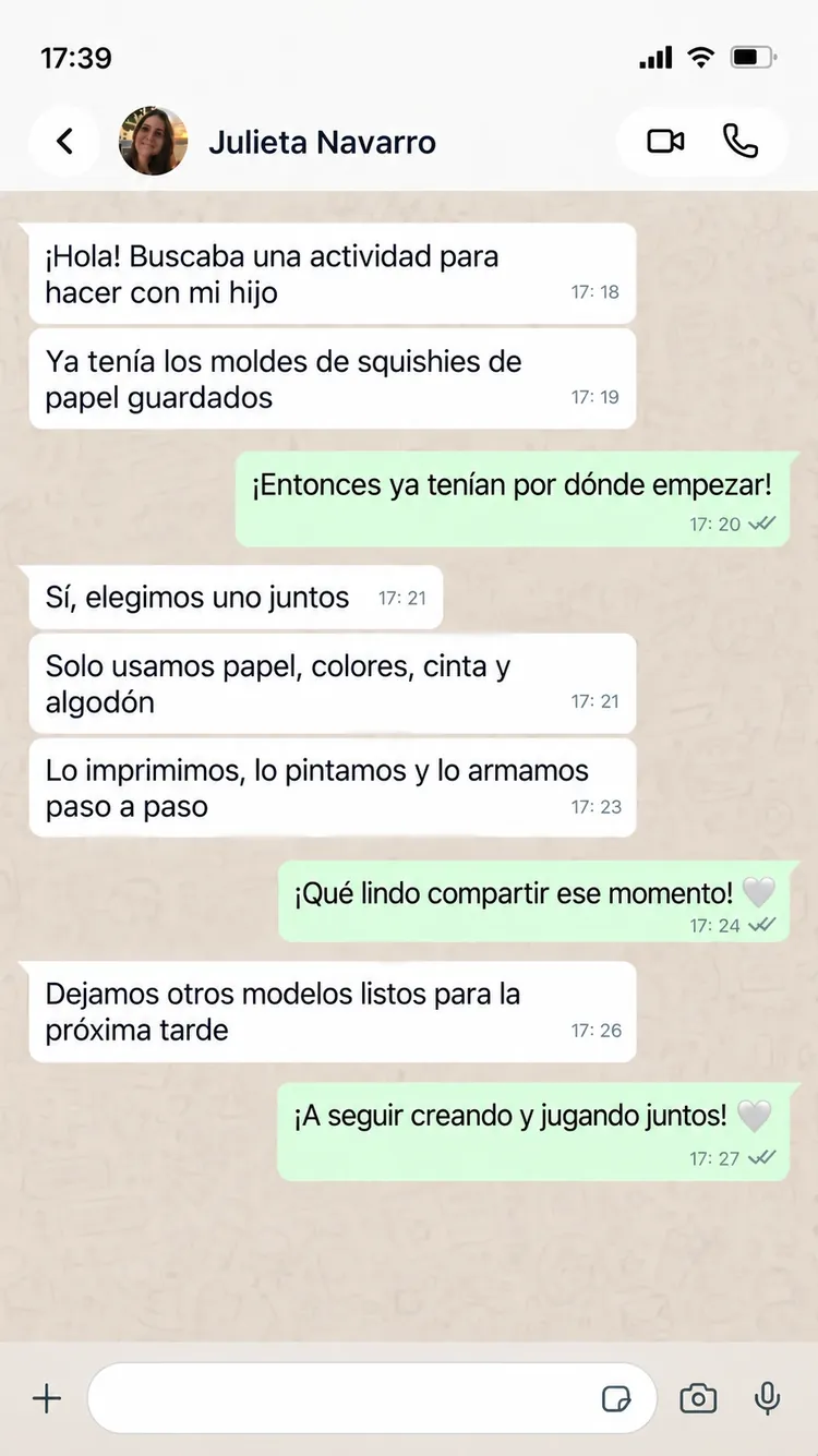 Conversación ilustrativa de Julieta Navarro sobre los squishies de papel